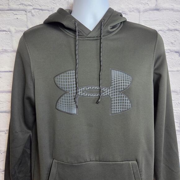 Under Armour Hoodie Mens Size Small Big Logo Dark Forest Green - Picture 4 of 14
